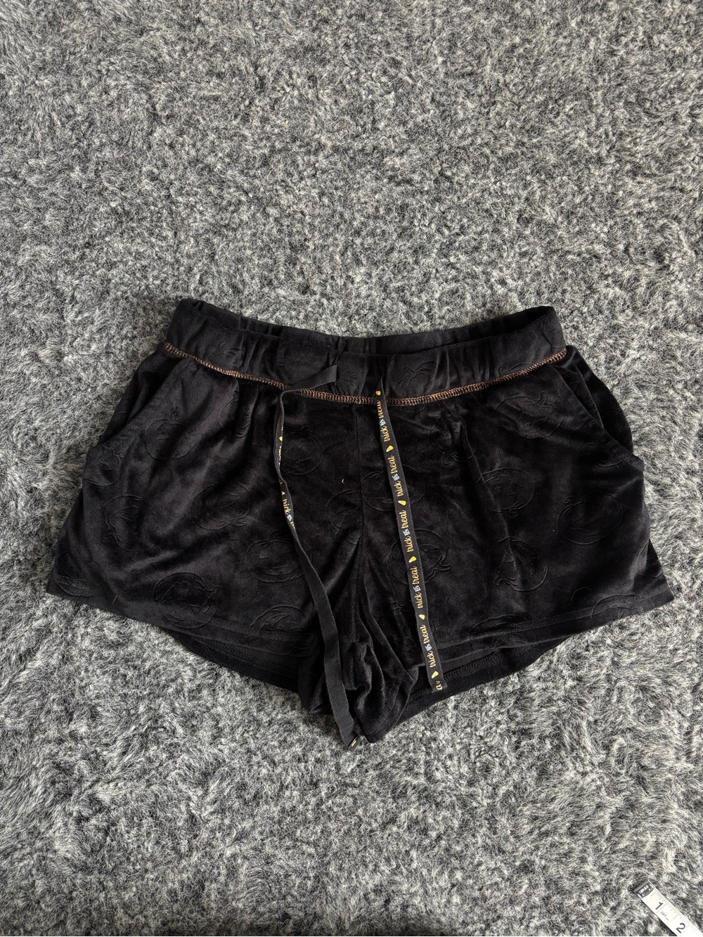 Jack o lantern Black velour pajama short